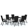 Ensemble à manger de jardin 7 pcs Noir 648881648881