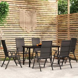 Ensemble à manger de jardin 7 pcs Noir 648882648882