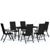 Ensemble à manger de jardin 7 pcs Noir 648882648882
