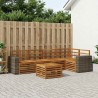 Ensemble de canapé d'angle 6 pcs Naturel Bois d'Acacia Massif 648883648883