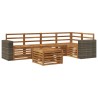 Ensemble de canapé d'angle 6 pcs Naturel Bois d'Acacia Massif 648883648883