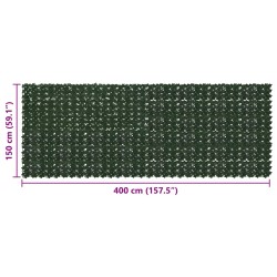 Écran de balcon avec feuilles Vert foncé 400 x 150 cm 648890648890