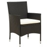 Ensemble à manger jardin 9pcs et coussins noir résine tressée 648903648903