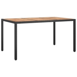 Ensemble à manger de jardin coussins 7pcs Noir Résine tressée 648907648907