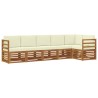 Ensemble de canapé d'angle avec coussin 6 pcs Naturel et Crème 648920648920