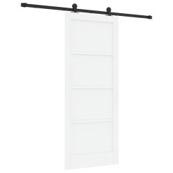Porte coulissante Blanc et noir 83 x 202 cm Bois de pin massif 648921648921