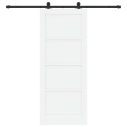 Porte coulissante Blanc et noir 83 x 202 cm Bois de pin massif 648921648921