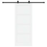Porte coulissante Blanc et noir 83 x 202 cm Bois de pin massif 648921648921