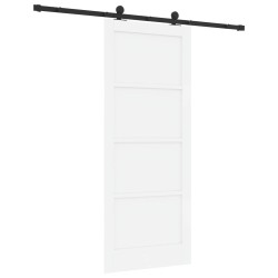 Porte coulissante Blanc et noir 83 x 202 cm Bois de pin massif 648921648921