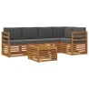 Ensemble de canapé d'angle 6 pcs Naturel et Anthracite 648923648923