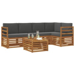 Ensemble de canapé d'angle 6 pcs Naturel et Anthracite 648923648923