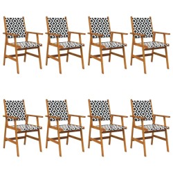 Chaises de jardin 8 pcs en bois d'acacia massif 648934648934