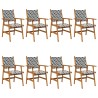 Chaises de jardin 8 pcs en bois d'acacia massif 648934648934