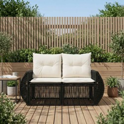 Canapé de jardin 2-Nombre de places Noir polyrotin 648940648940