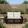 Canapé de jardin 2-Nombre de places Noir polyrotin 648940648940