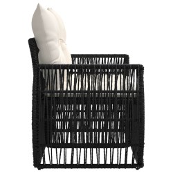 Canapé de jardin 2-Nombre de places Noir polyrotin 648940648940