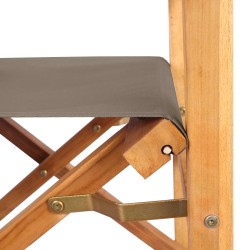 Chaise de directeur Marron et taupe Bois de teck massif 648941648941