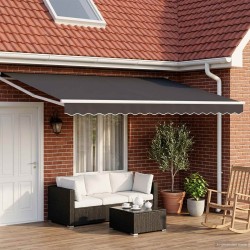 Auvent rétractable électrique Anthracite et blanc 4 x 2 m 648943648943