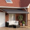 Auvent rétractable électrique Anthracite et blanc 4 x 2 m 648943648943