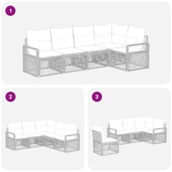 Ensemble de canapé de jardin 5 pcs Gris polyrotin 648947648947