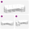 Ensemble de canapé de jardin 5 pcs Gris polyrotin 648947648947