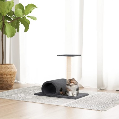 Arbre à chat avec tunnel Gris foncé 60x34,5x50 cm 648948648948