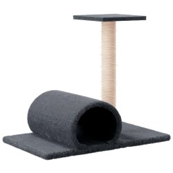 Arbre à chat avec tunnel Gris foncé 60x34,5x50 cm 648948648948