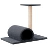 Arbre à chat avec tunnel Gris foncé 60x34,5x50 cm 648948648948
