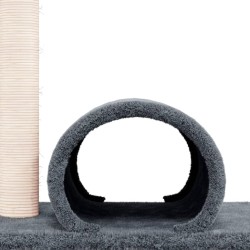 Arbre à chat avec tunnel Gris foncé 60x34,5x50 cm 648948648948