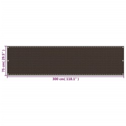 Écran de balcon Marron 75x300 cm PEHD 648949648949