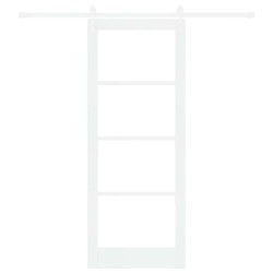 Porte coulissante Blanc 83 x 211 cm Bois de pin massif et verre 648950648950