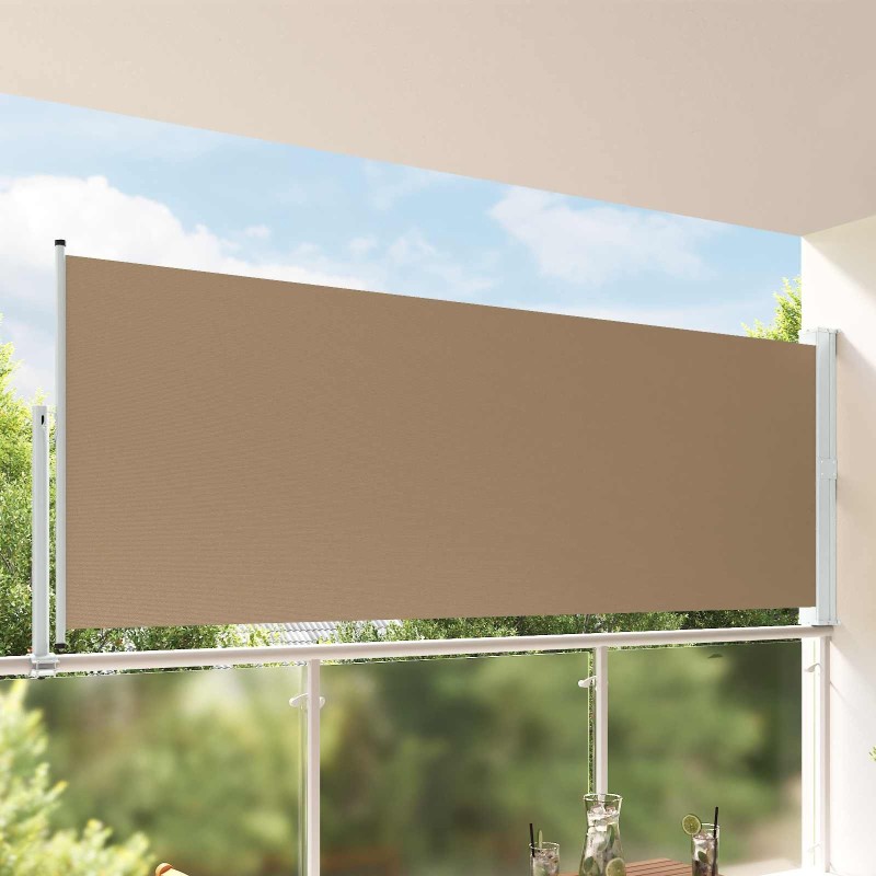 Auvent latéral 160 x 300 cm 100% polyester fer acier 648952648952