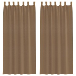 Voilages à œillets 2 pcs marron clair 140 x 245 cm 648957648957