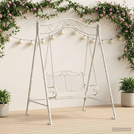 Cadre de balançoire Blanc antique 113 x 121,5 x 168 cm Acier 648959648959