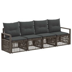 Ensemble de canapé de jardin 4 pcs Gris polyrotin 648960648960
