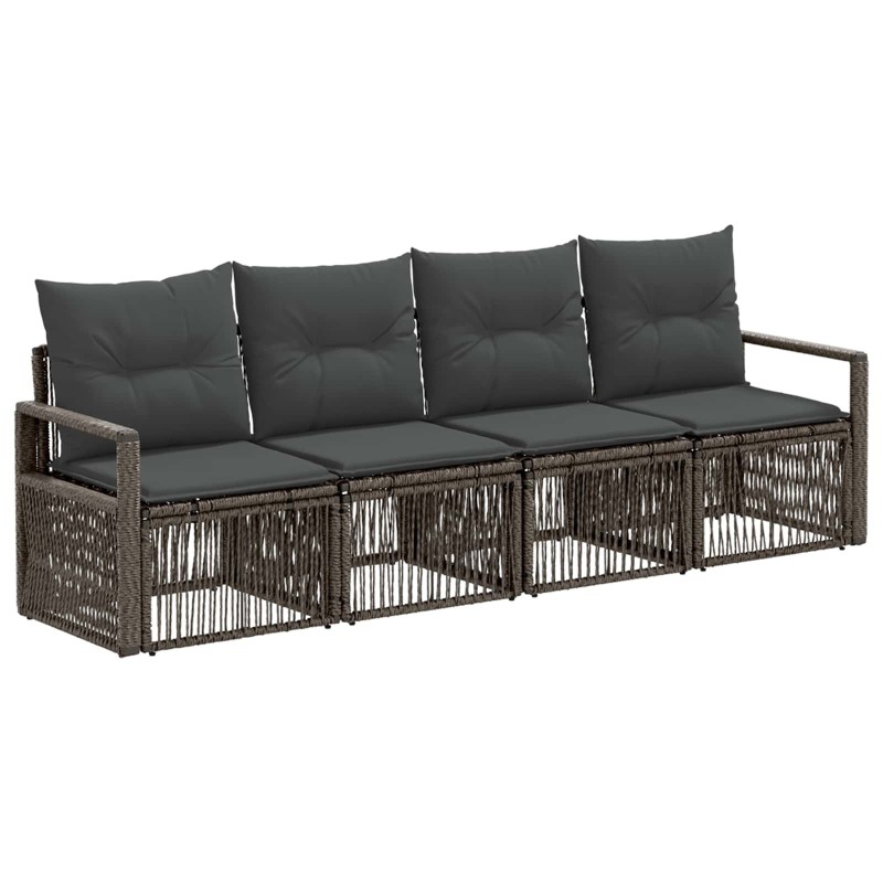 Ensemble de canapé de jardin 4 pcs Gris polyrotin 648960648960
