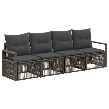 Ensemble de canapé de jardin 4 pcs Gris polyrotin 648960648960