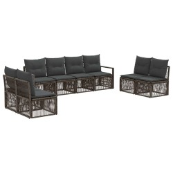 Ensemble de canapé de jardin 8 pcs Gris polyrotin 648962648962