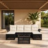 Ensemble de canapé de jardin 7 pcs Noir polyrotin 648966648966