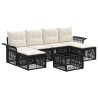 Ensemble de canapé de jardin 7 pcs Noir polyrotin 648966648966