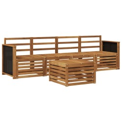 Ensemble de canapés d'extérieur 5 pcs Naturel 648971648971