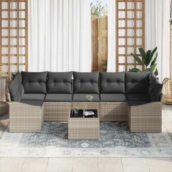 Ensemble de Canapés 8 pcs Gris clair et gris foncé polyrotin 648977648977