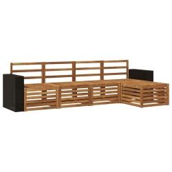 Ensemble de canapés d'extérieur 5 pcs Naturel 648983648983
