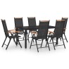 Ensemble à manger de jardin 7 pcs Aluminium Noir 648984648984