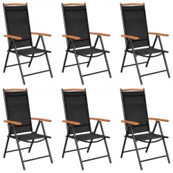 Ensemble à manger de jardin 7 pcs Aluminium Noir 648984648984