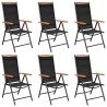 Ensemble à manger de jardin 7 pcs Aluminium Noir 648984648984