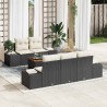 Ensemble de canapé de jardin 6 pcs Noir et Crème polyrotin 648989648989