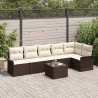 Ensemble de canapé de jardin 7 pcs Marron Poly rotin 648994648994