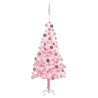 Arbre de Noël artificiel pré-éclairé et boules rose 150 cm PVC 648995648995