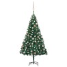 Arbre de Noël artificiel pré-éclairé et boules vert 150 cm PVC 649000649000